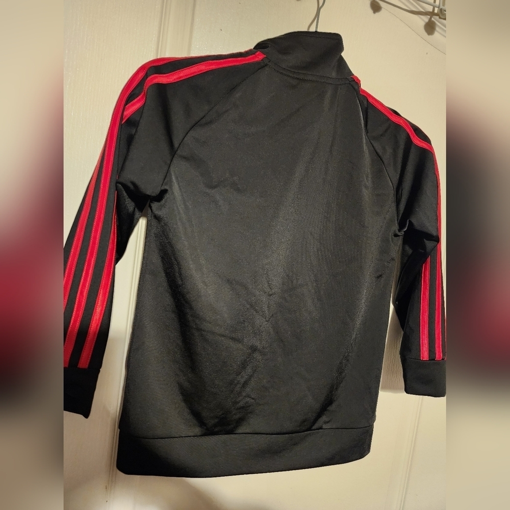 Boys Black And Red Adidas Track Jacket Size 7 - Picture 5 of 5